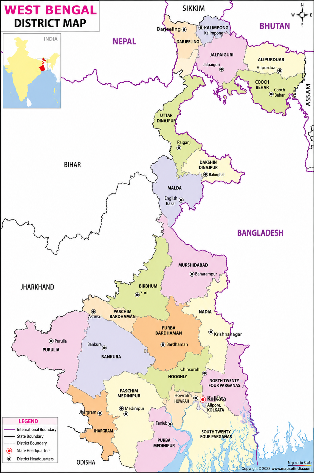 District Map of Westbengal